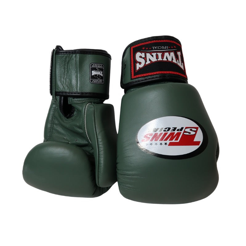 TWINS BGVL3 MUAY THAI GLOVES - OLIVE GREEN